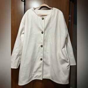 SHEIN | Mid-length Trench Coat | Cream Button-Up | 5XL